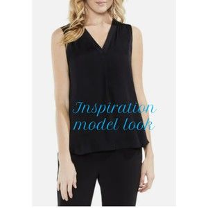 SINCERELY JULES Black V Neck Size S